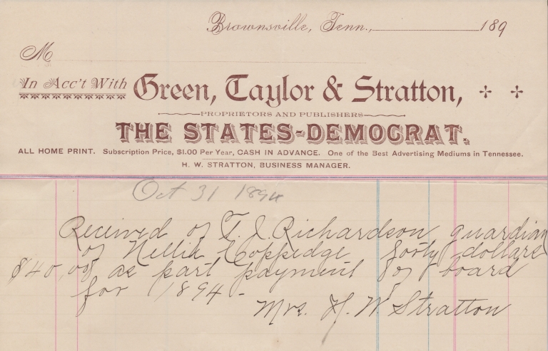 Brownsville, TN - 1894 - The States-Democrat