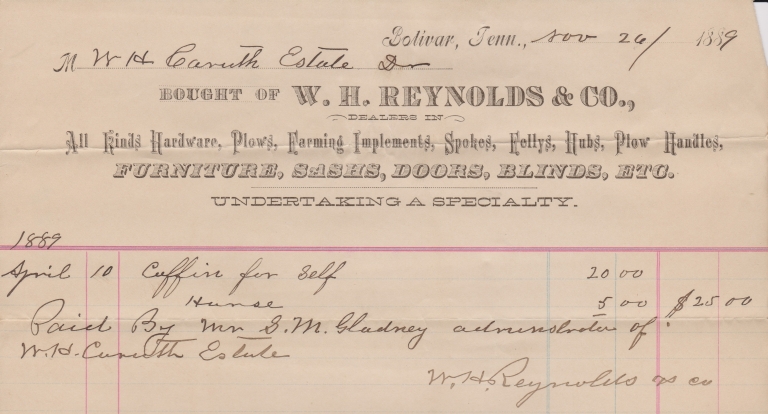 Bolivar, TN - 1889 - W. H. Reynolds & Co.
