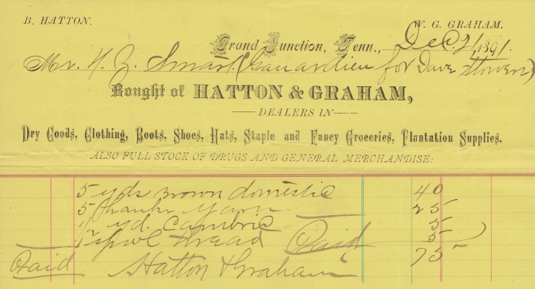 Grand Junction, TN - 1891 - Hatton & Graham