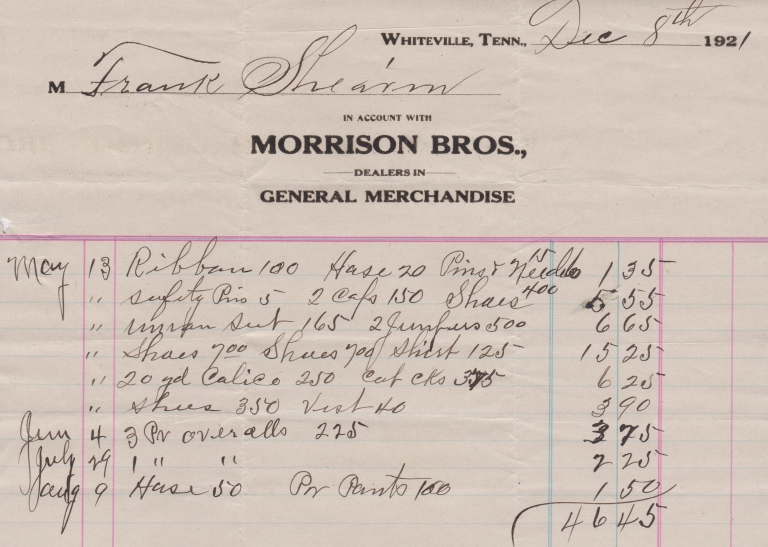 Whiteville, TN - 1921 - Morrison Bros.
