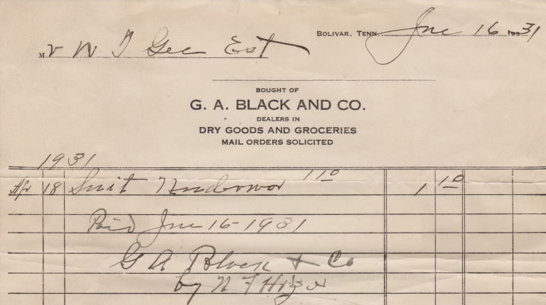 Bolivar, TN - 1931 - G. A. Black and Co.
